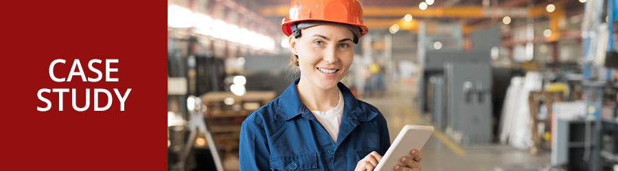 entry level employee in a hardhat